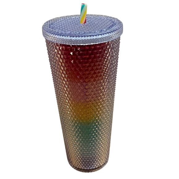 Starbucks Venti Rainbow Crystal Studded Cold Twist top closure tumbler‎ straw - Picture 2 of 5